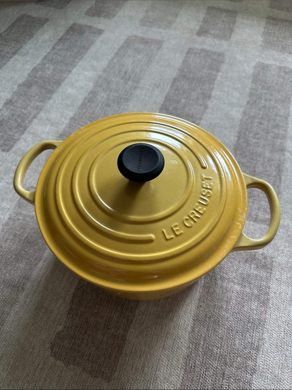 Le Creuset Yellow Enamel Cast Iron Dutch Oven - MAYBE Dijon